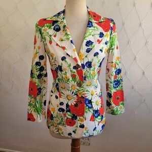 Vintage Floral Blazer / Colorful / Size Small